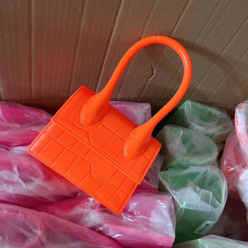 Women's Mini Spring&summer Pvc Solid Color Basic Square Flip Cover Handbag