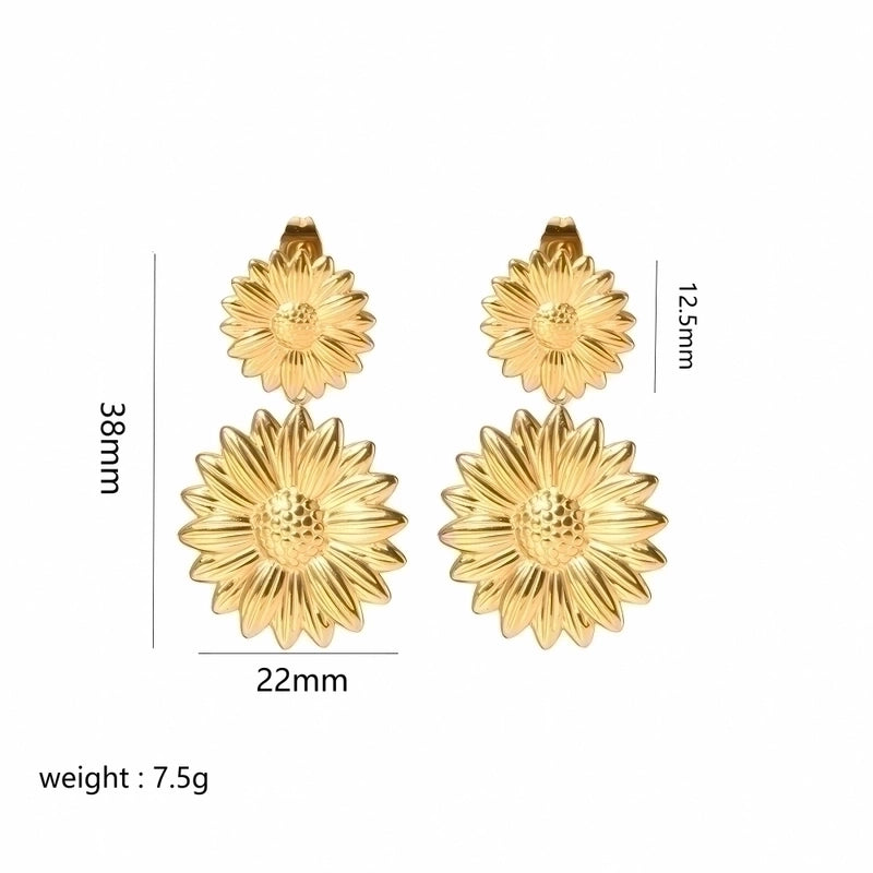 1 Pair Modern Style Flower Butterfly Ginkgo Leaf Polishing Plating 304 Stainless Steel Ear Studs