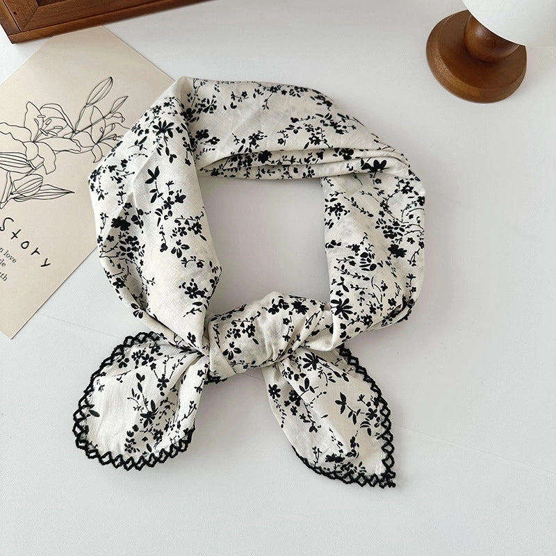Women's Elegant Sweet Printing Cotton And Linen Silk Scarf
