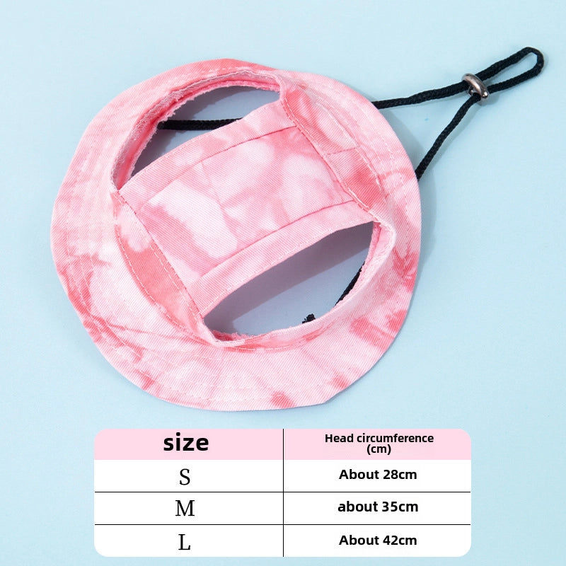 Dog Cat Sunshade Hat Exposed Ears Adjustable Rope Buckle Fisherman Hat Pet Supplies