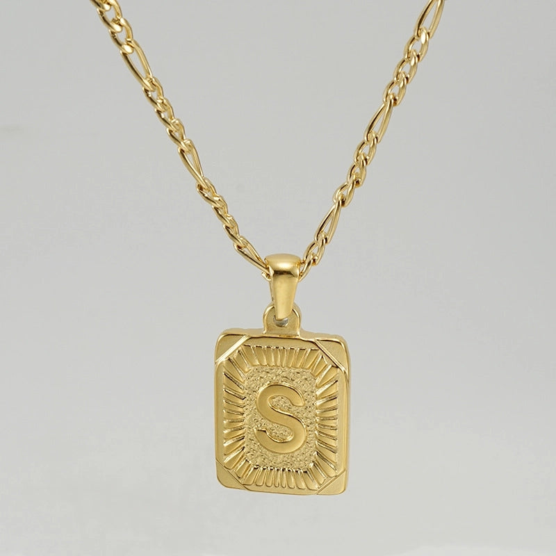Fashion Letter Titanium Steel Plating Pendant Necklace 1 Piece