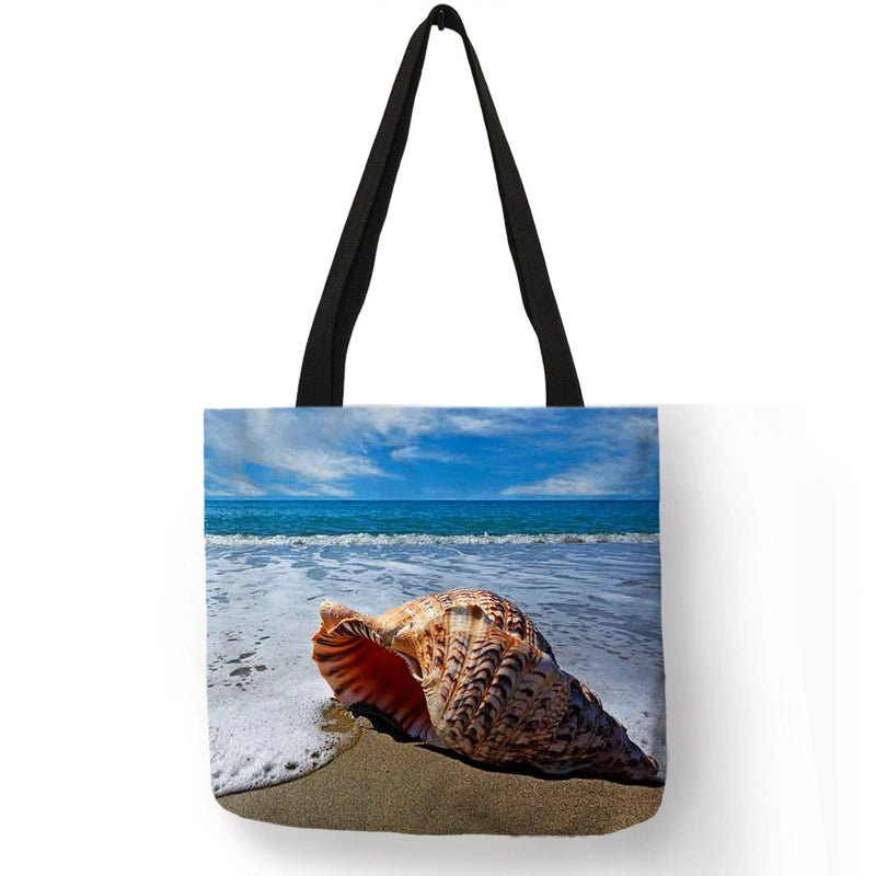 Women's Medium Polyester Underwater World Vacation Beach Square Open Tote Bag