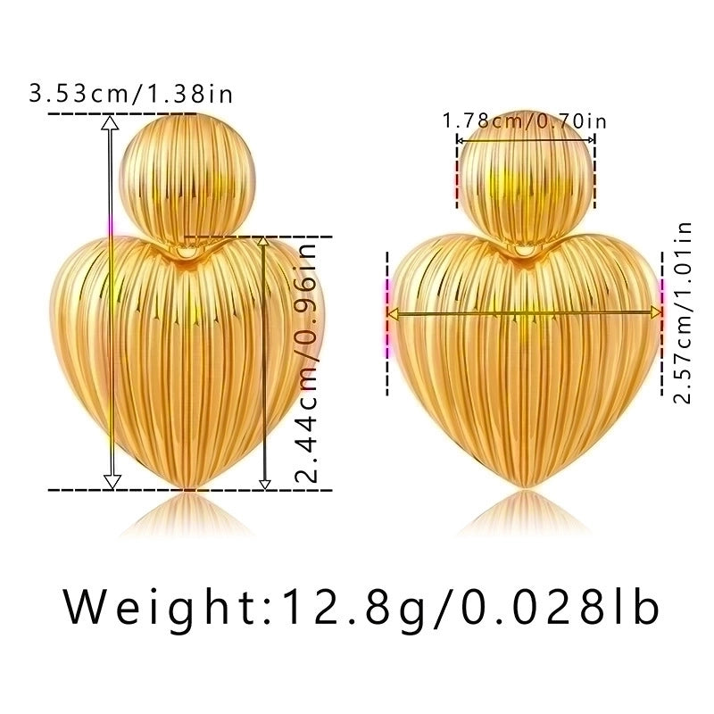 1 Pair Elegant Retro Heart Shape Copper Drop Earrings