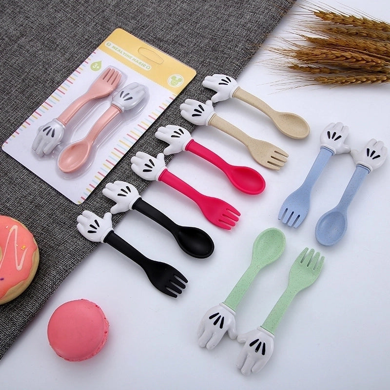 Cute Solid Color Wheat Straw Tableware 1 Set