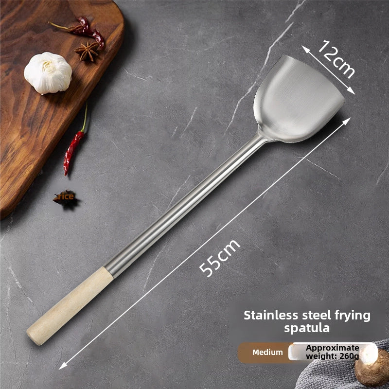 Stainless Steel Spatula Hotel Chef Special Cooking Spoon Home Cooking Spoon Long Handle Large Commercial Porridge Spoon Serving Spoon