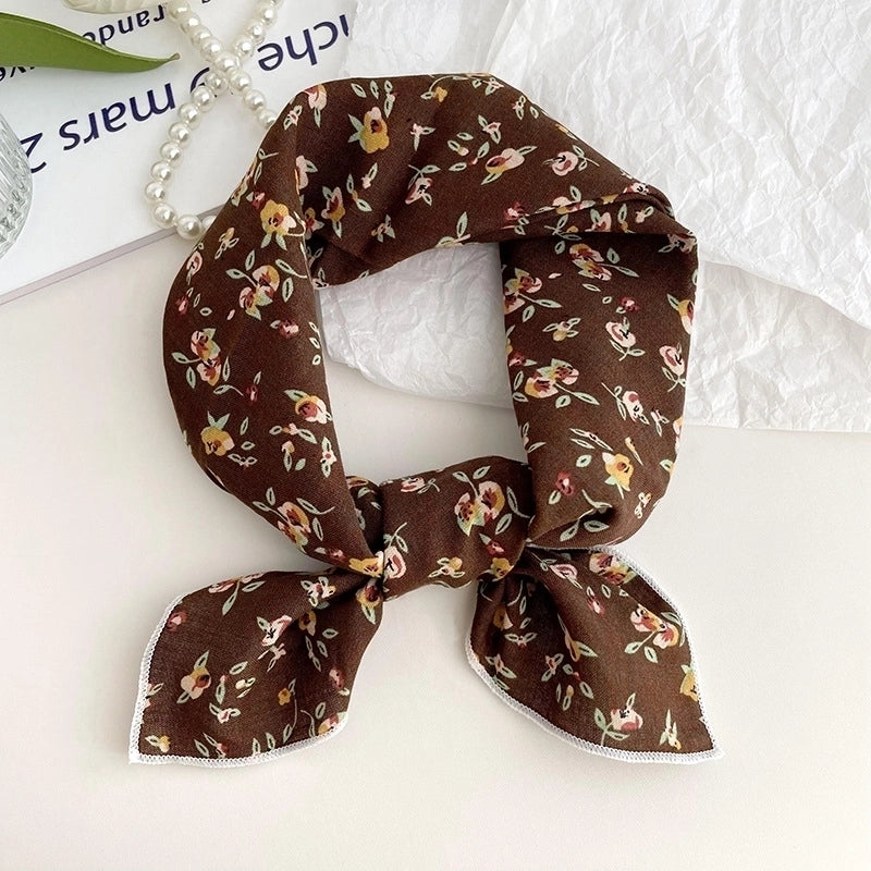 Women's Sweet Minimalist Color Block Cotton And Linen Printing Scarf