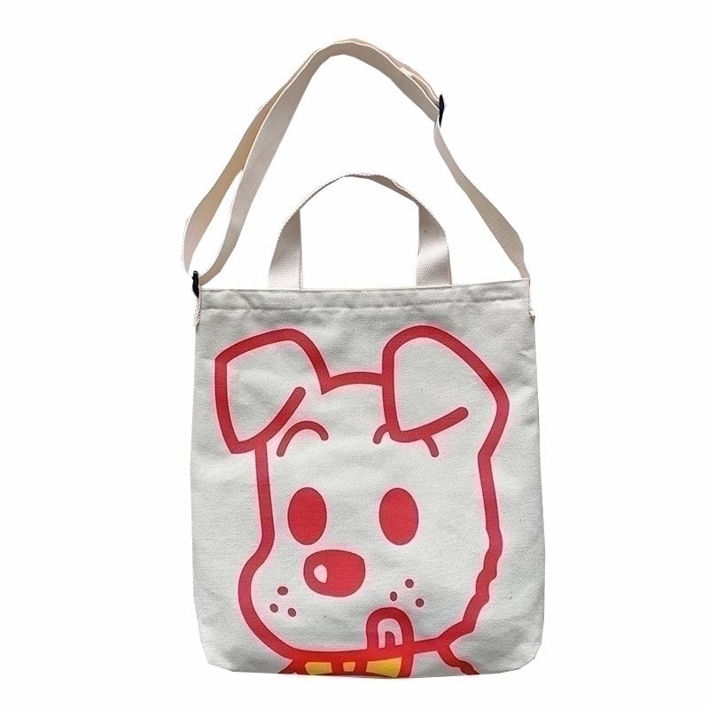 Women's Classic Style Color Block Canvas Shopping Bags