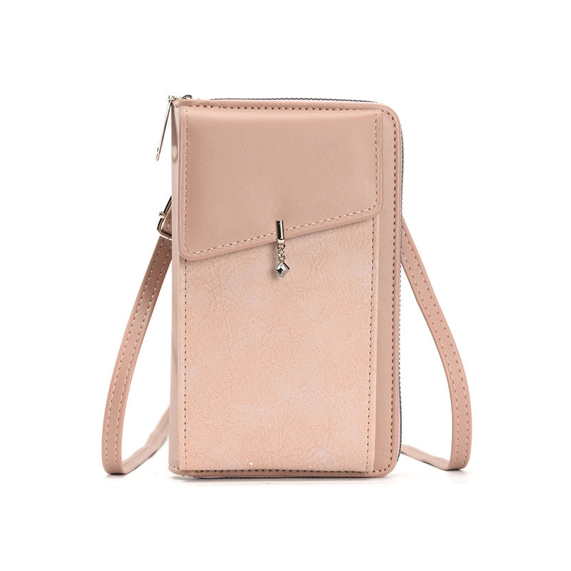 Women's Small Pu Leather Solid Color Basic Classic Style Square Flip Cover Phone Wallets