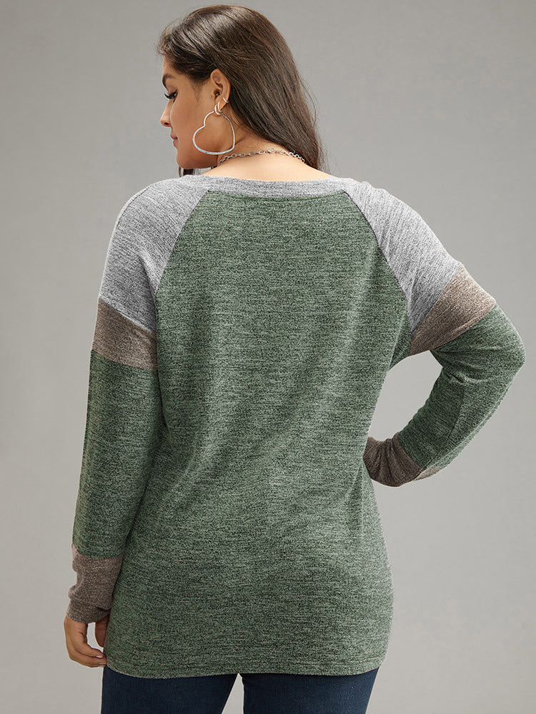 Contrast Pocket Raglan Sleeve T-shirt