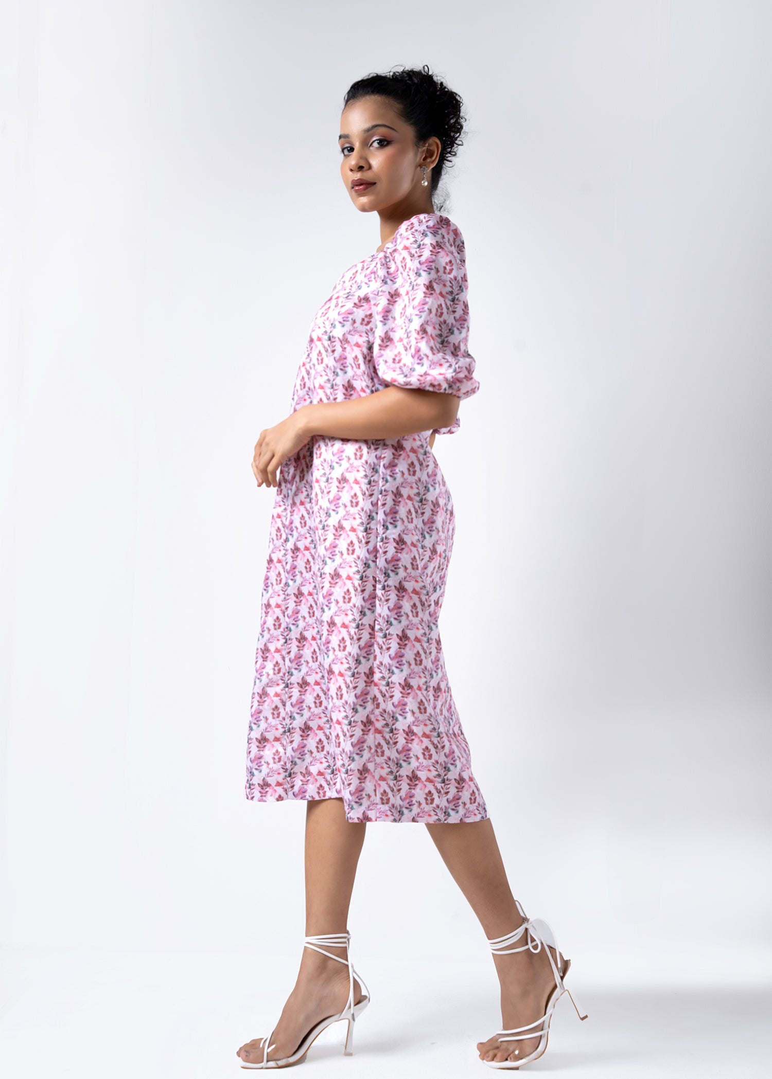 Square Neck Printed Dress