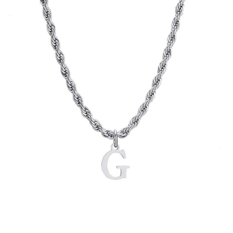 Minimalist Letter Stainless Steel Gold Plated Pendant Necklace