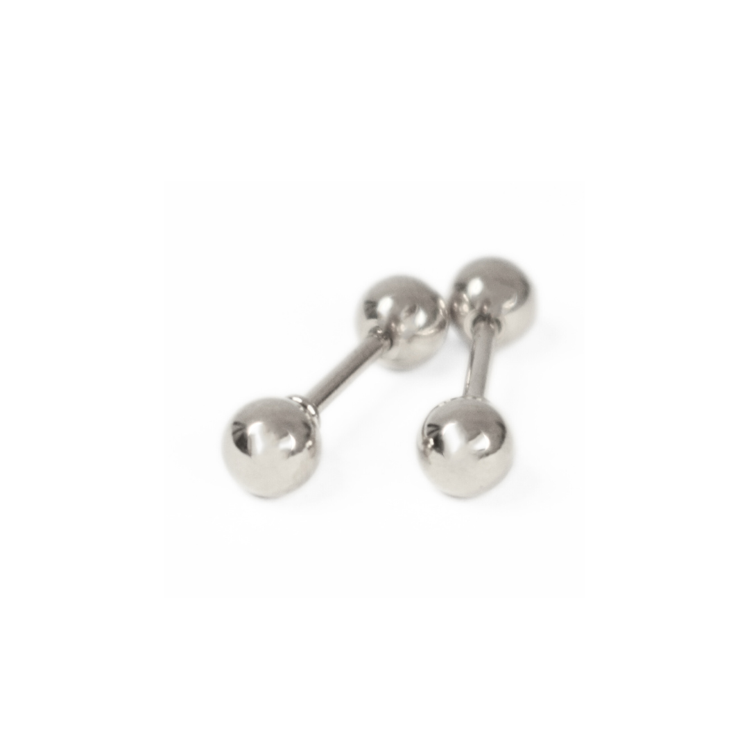 4mm Double ball studs - Silver