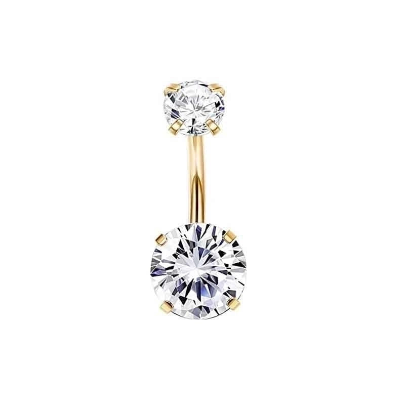 15 Pieces Minimalist Heart Shape Pineapple Butterfly Plating Inlay Stainless Steel Zircon Navel Stud