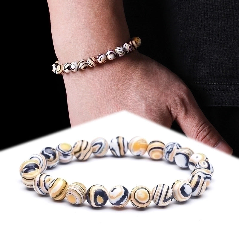 Fashion Natural Stone Malachite Colorful Bracelet