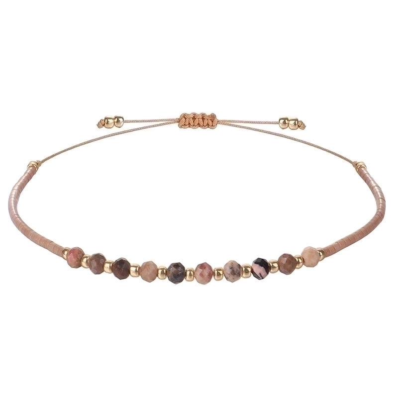 3 Pieces Minimalist Round Bead. Stone Beaded Bracelets