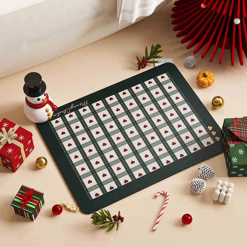 Christmas Casual Vacation Printing Polyester Carpet Bathing Carpet