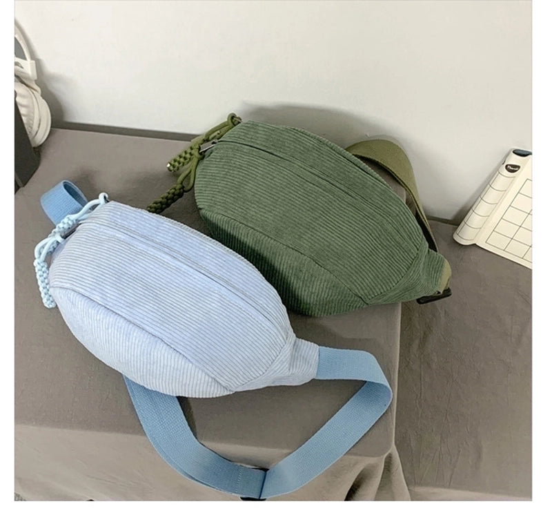 Women's Streetwear Solid Color Corduroy Waist Bags