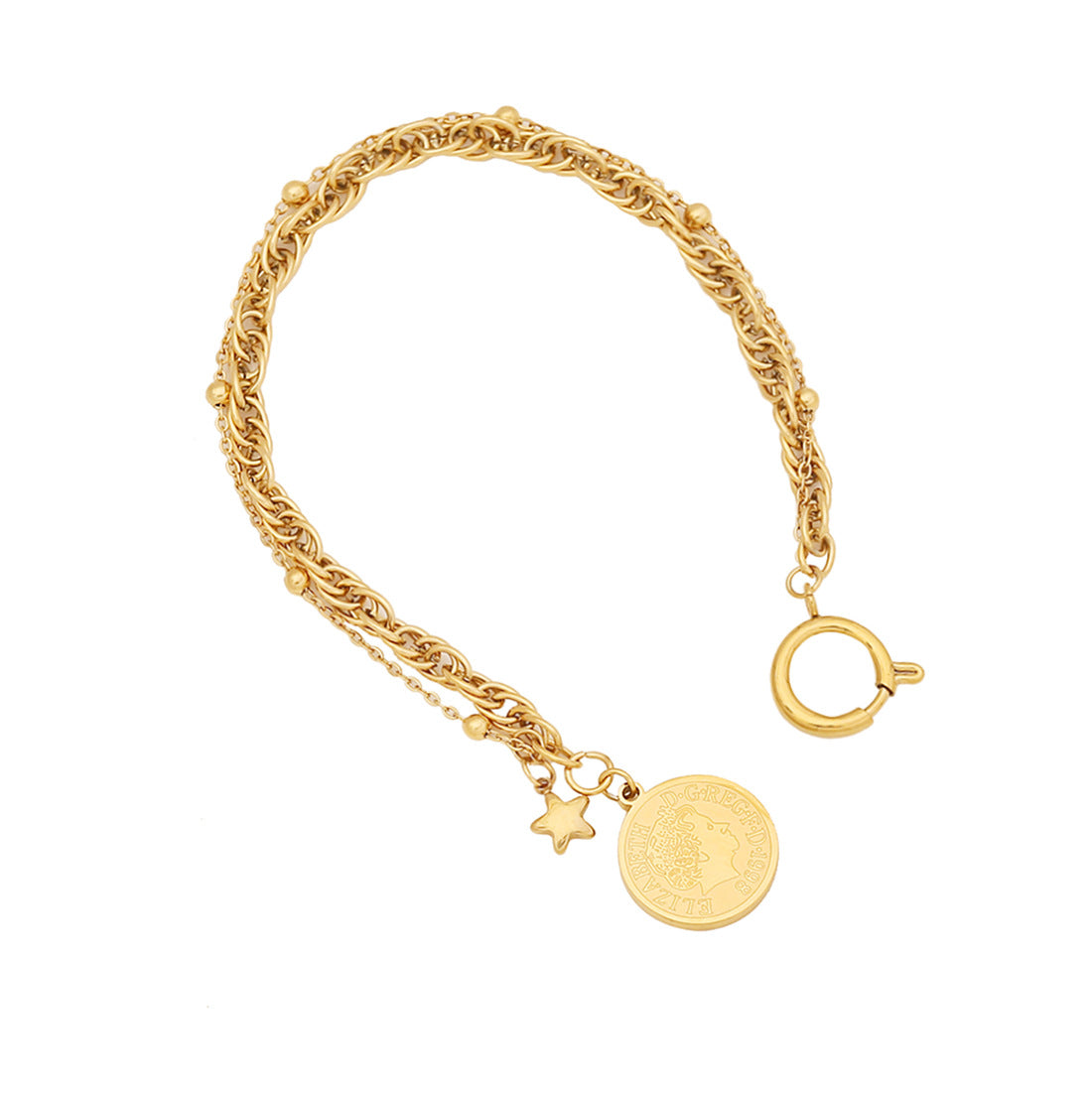 Personalized Coin Pendant Stainless Steel Clavicle Chain N1474