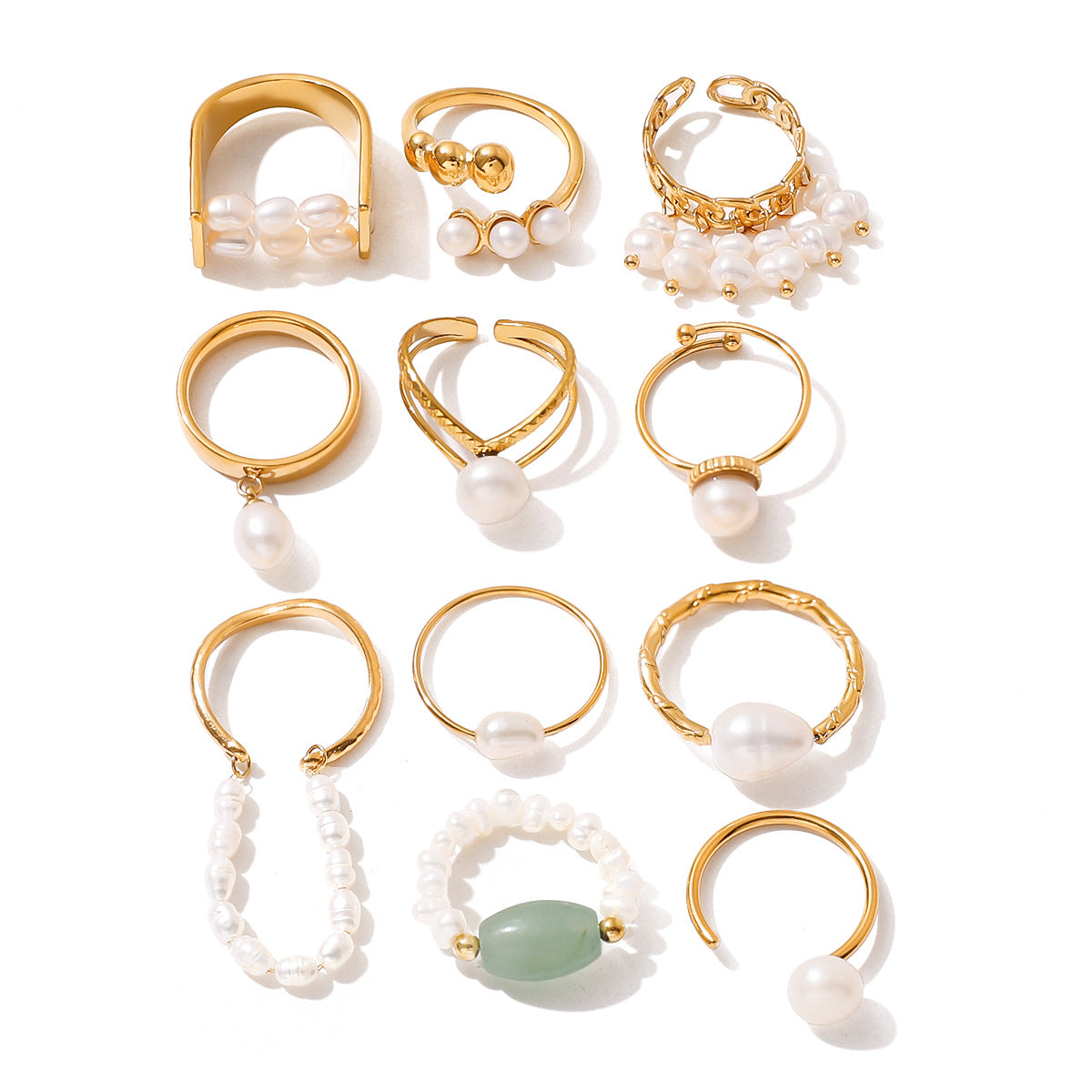 Jie Ding Freshwater Pearl Ring Titanium Steel Jewelry Stainless Steel Rings