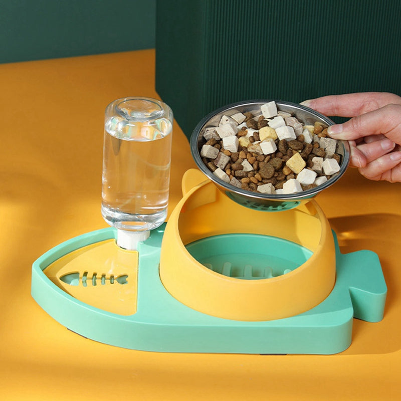 Dog Food Bowl And Water Bottle