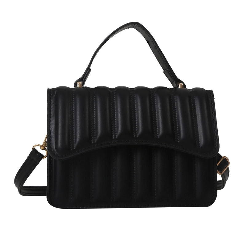 Women's All Seasons Pu Leather Solid Color Classic Style Square Flip Cover Handbag