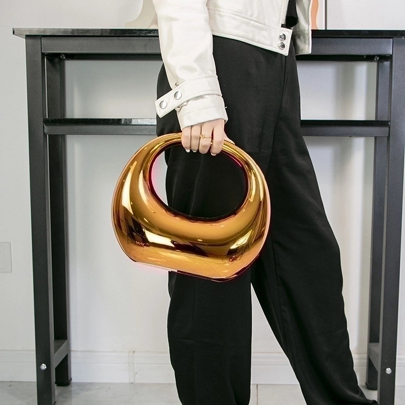 Women's Small Arylic Solid Color Vintage Style Round Lock Clasp Cloud Shape Bag