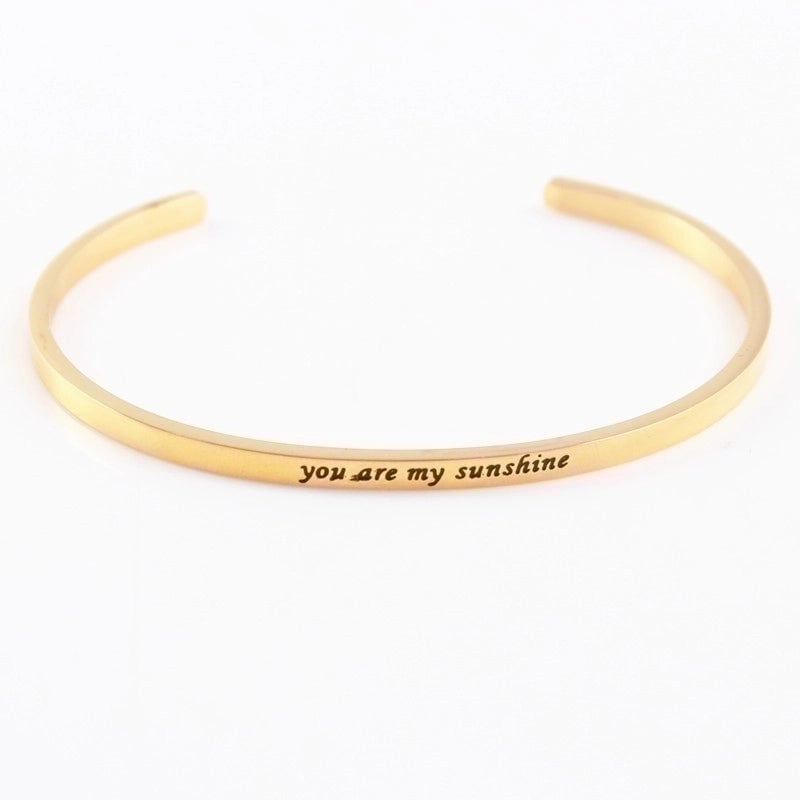 2 Pieces Casual Minimalist Letter 304 Stainless Steel Stainless Steel Bracelets In Bulk
