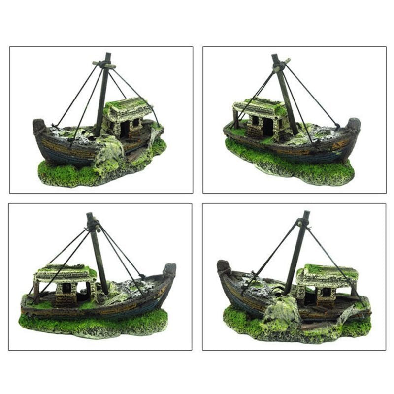 Pirate Ship Wreck Ornament For Aquarium