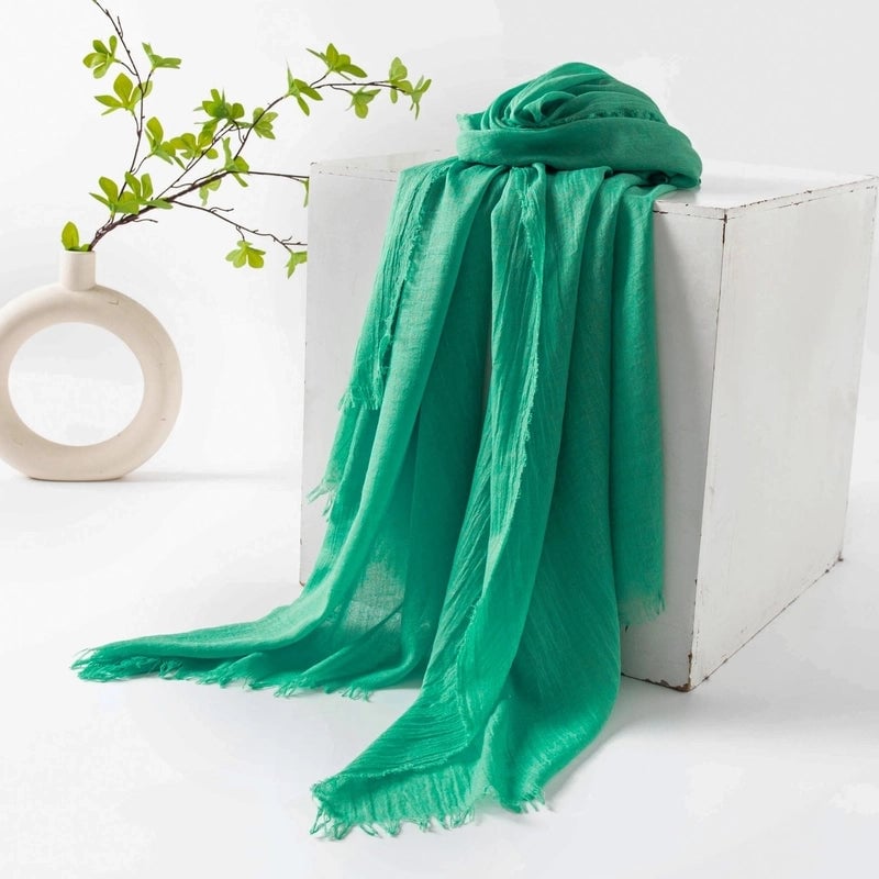 Women's Minimalist Solid Color Polyester Silk Scarf