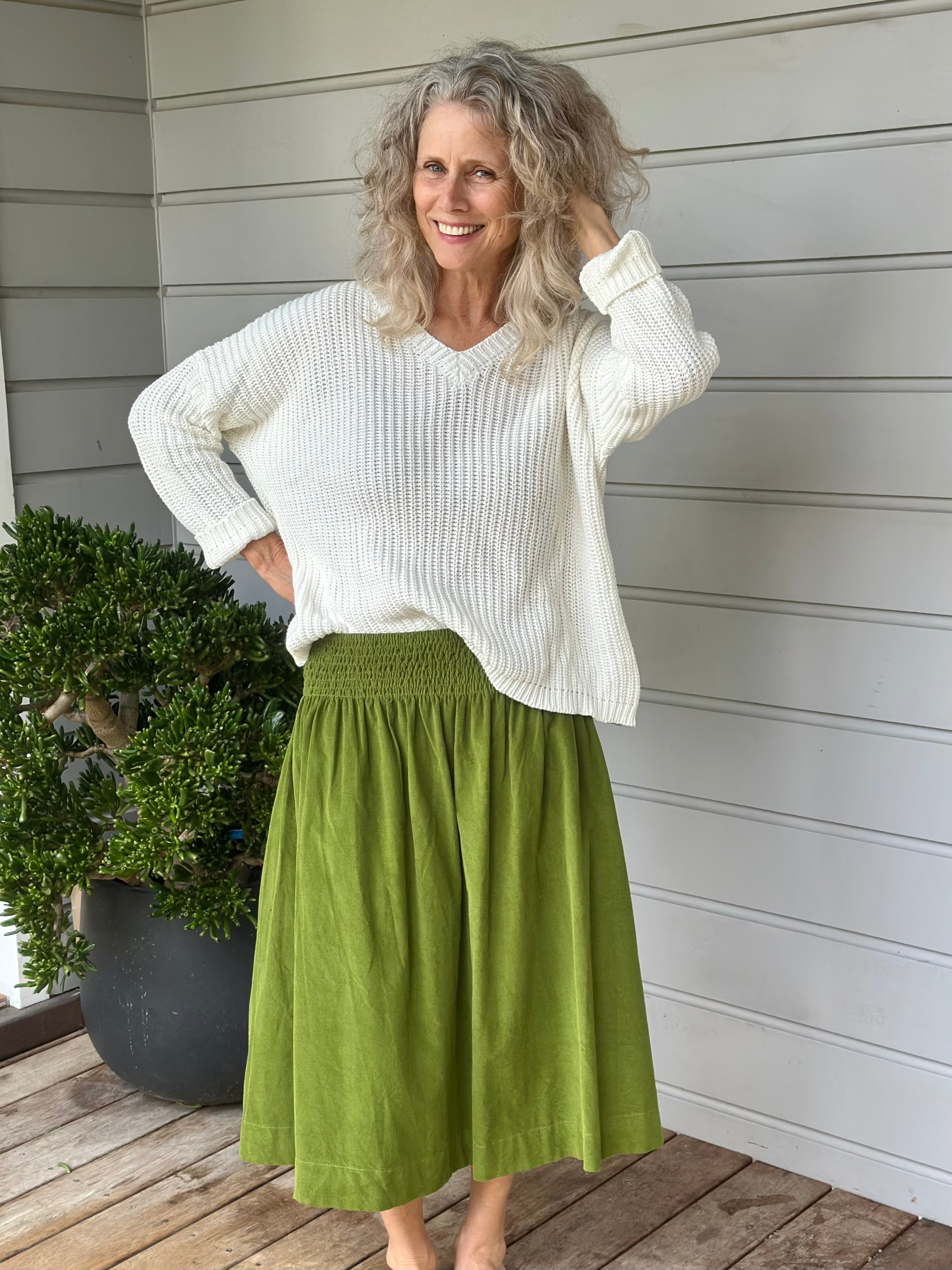 lola skirt - olive cord