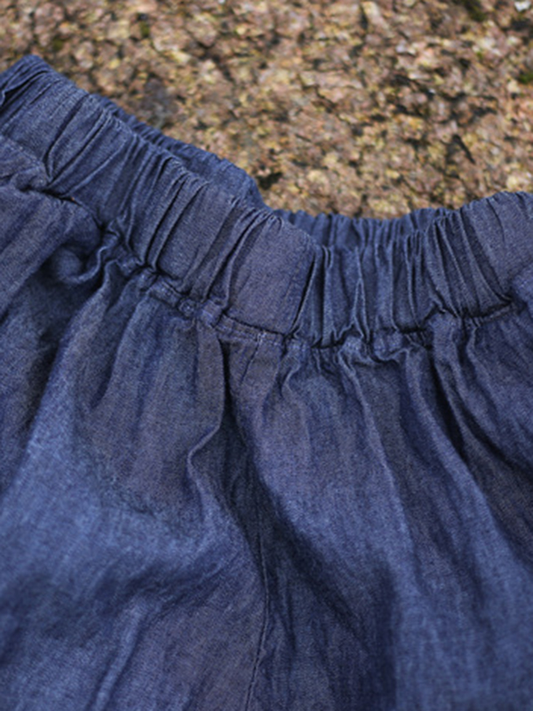 Vintage Loose Denim Color Wide Leg Jean Pants