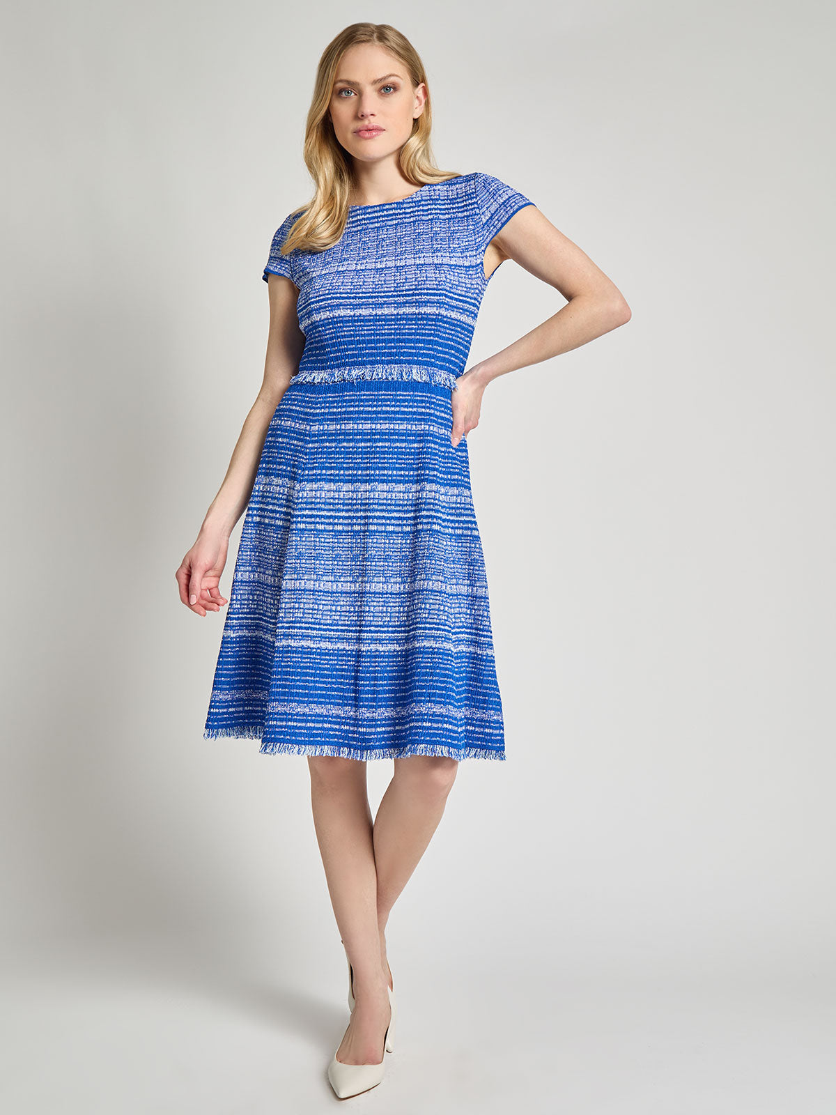 A-Line Melange Tweed Knit Dress - Modern Fit