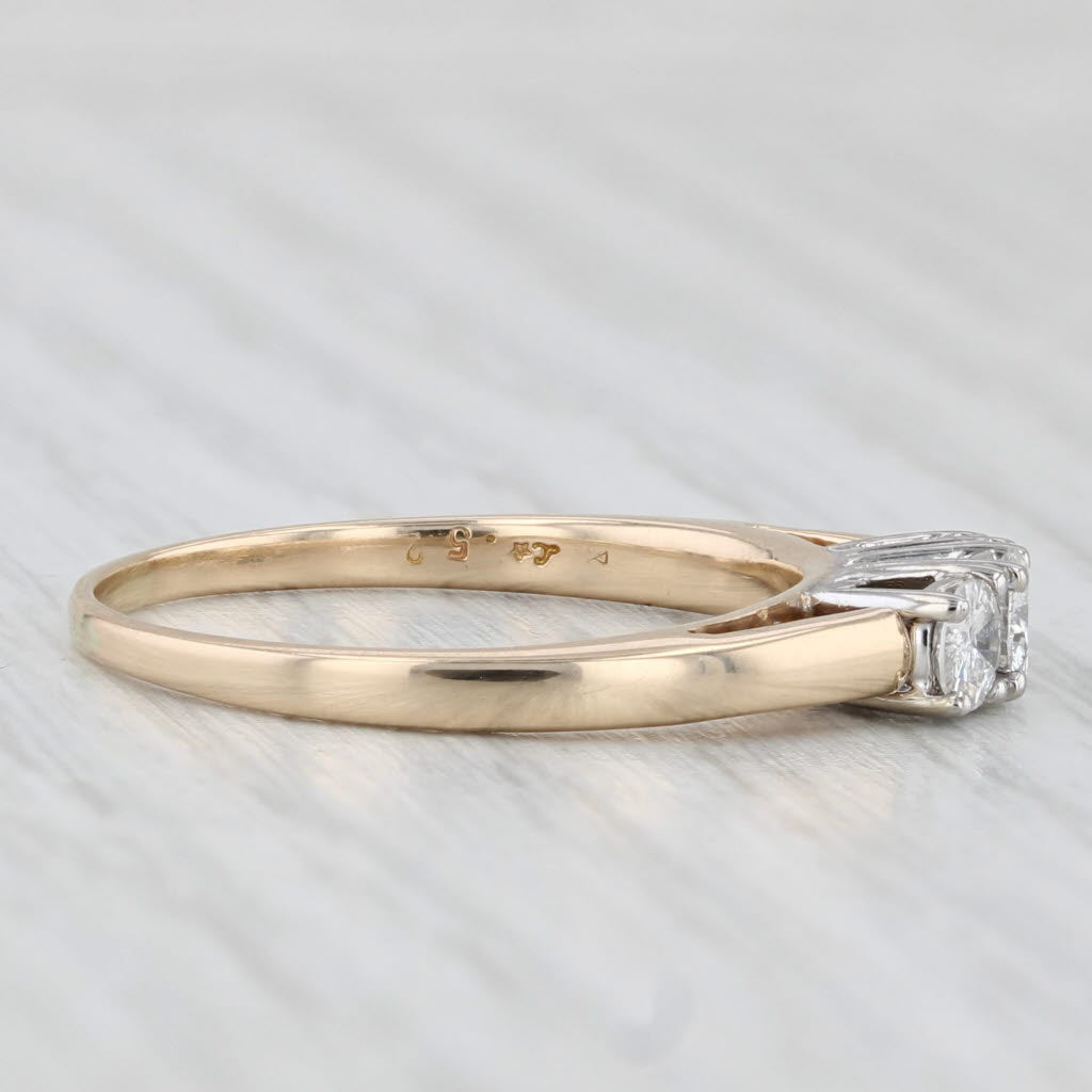 0.50ctw Diamond 3-Stone Engagement Ring 14k Yellow Gold Size 8