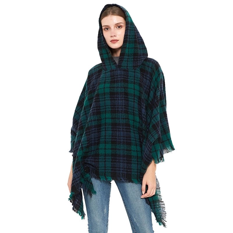 Women's Streetwear Plaid Polyester Tassel Shawl