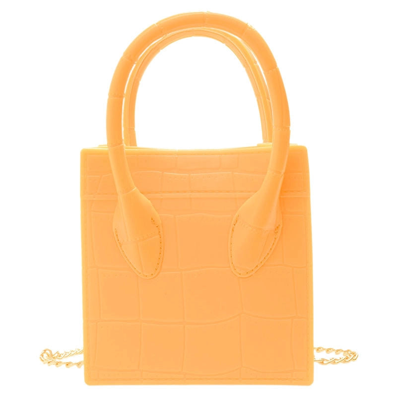 Women's Small All Seasons Pvc Solid Color Fashion Square Magnetic Buckle Handbag