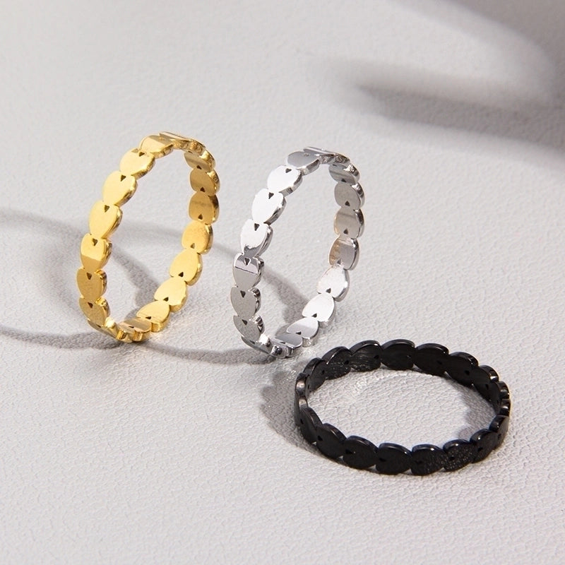 Sweet Heart Shape 201 Stainless Steel Gold Plated Rings