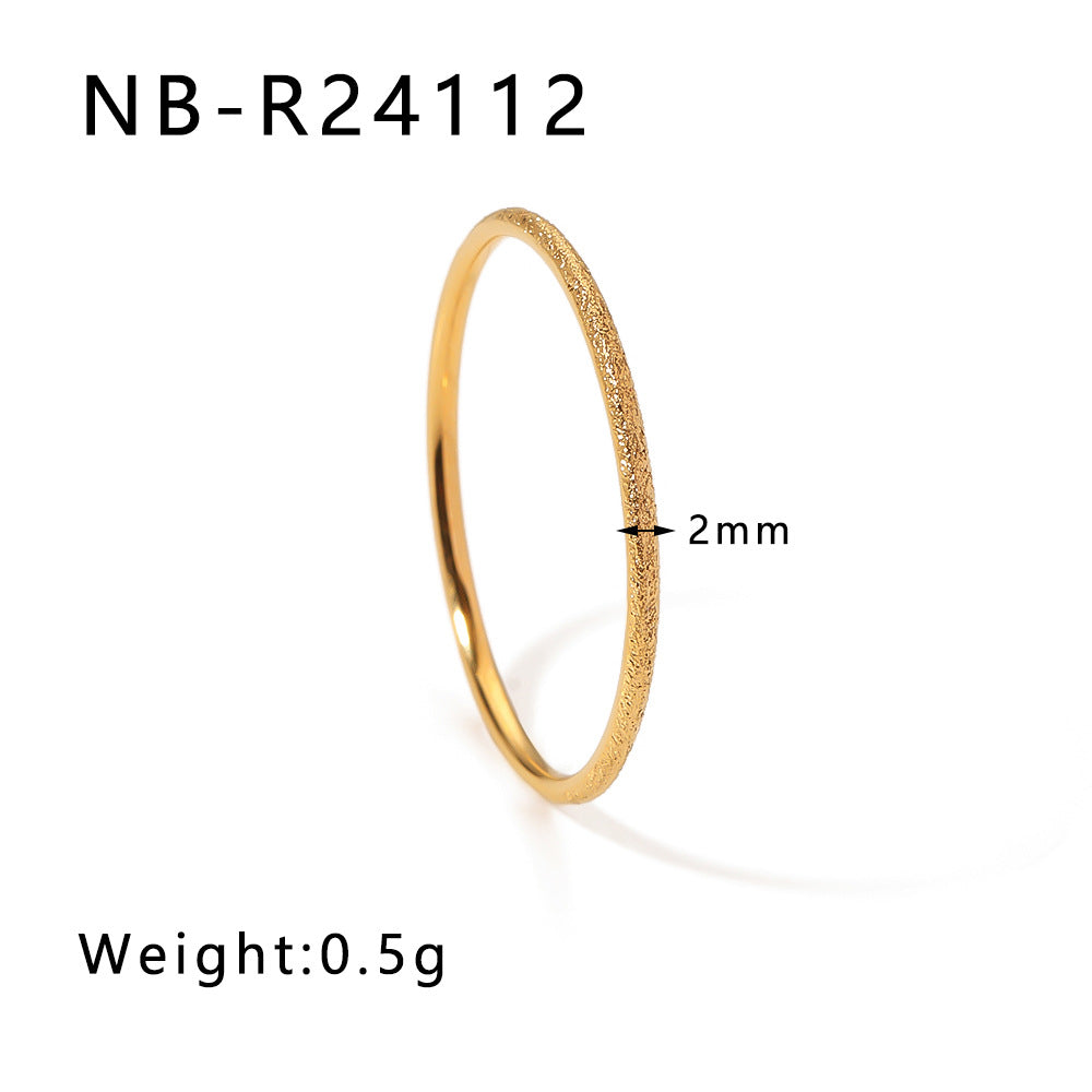Popular Stainless Steel Diamond-Studded Sparkling Style Elegant Ladies Twist Texture Stacking