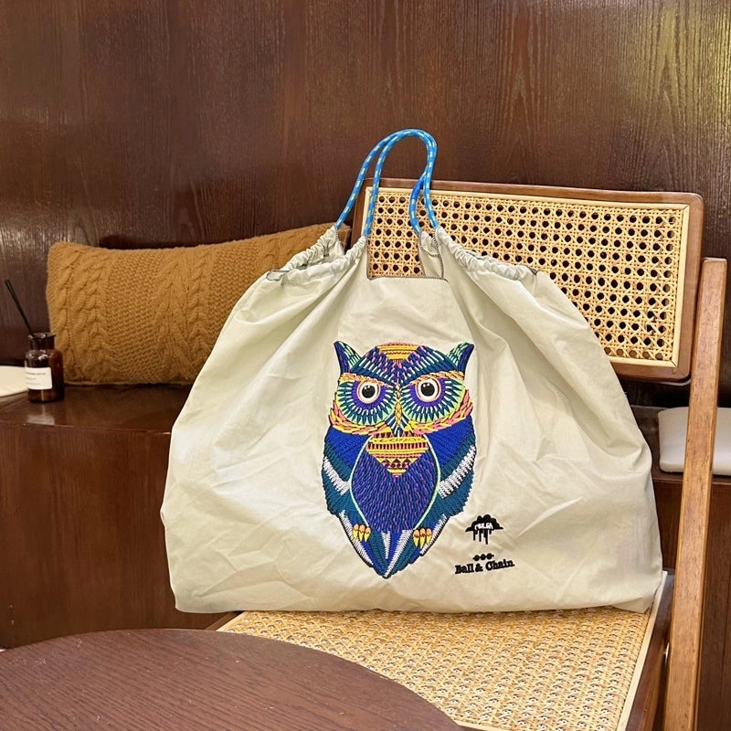 Women's Large Nylon Animal Donuts Basic Classic Style Square Open Shopping Bags