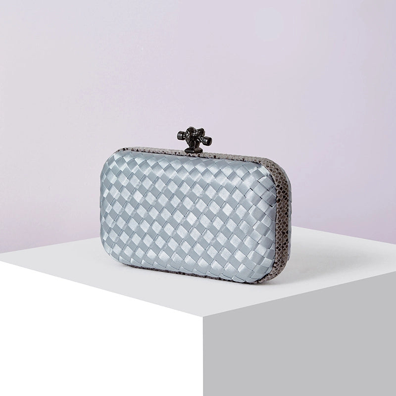 Factory Direct Sales Silk Hand-woven Women's Clutch Crossbody Simple Evening Bag Chain Pouch