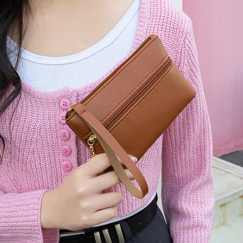 Rose Red Light Pink Black Pu Leather Solid Color Square Clutches