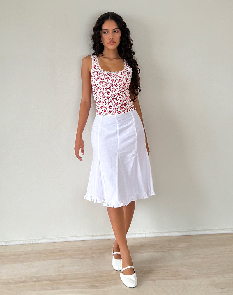 Carillo Top in Summer Strawberry Off White