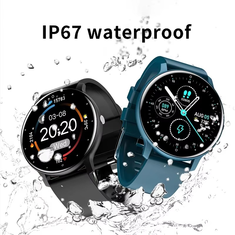 Fitness Tracker Waterproof Smart Watch With ZL02 Round Smart Watch With Heart Rate Monitor Prediction Watch