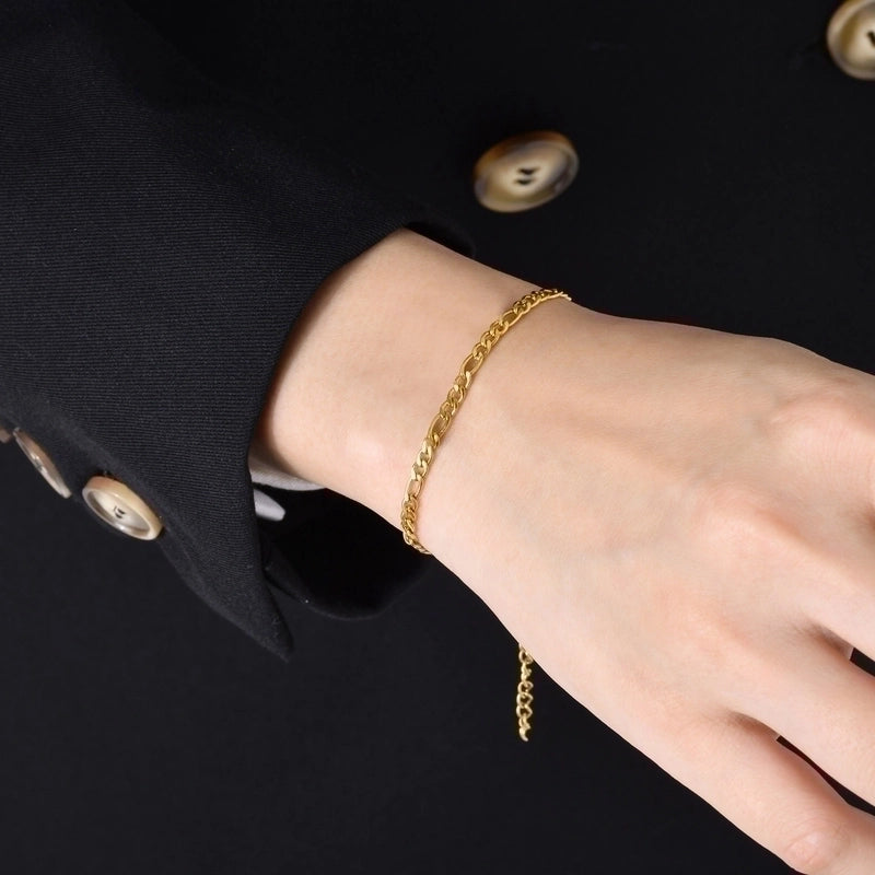 IG Style Casual Minimalist Geometric 201 Stainless Steel 18K Gold Plated Bracelets In Bulk