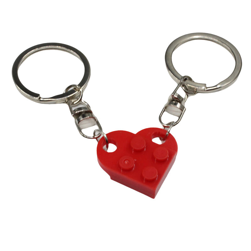 Cute Heart Shape Matching Brick Keychain For Couples