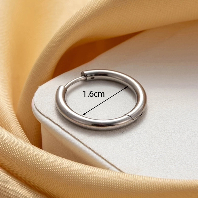 1 Piece IG Style French Style Minimalist Round 316 Stainless Steel  Earrings