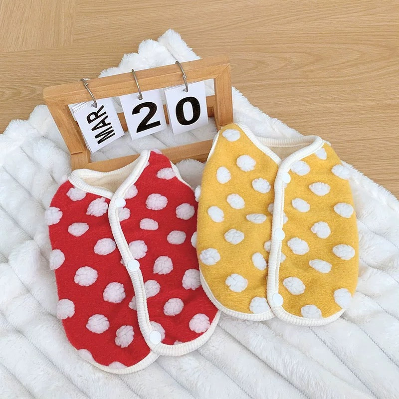 Fleece Soft Polka Dot Dog Cat Jacket Vest