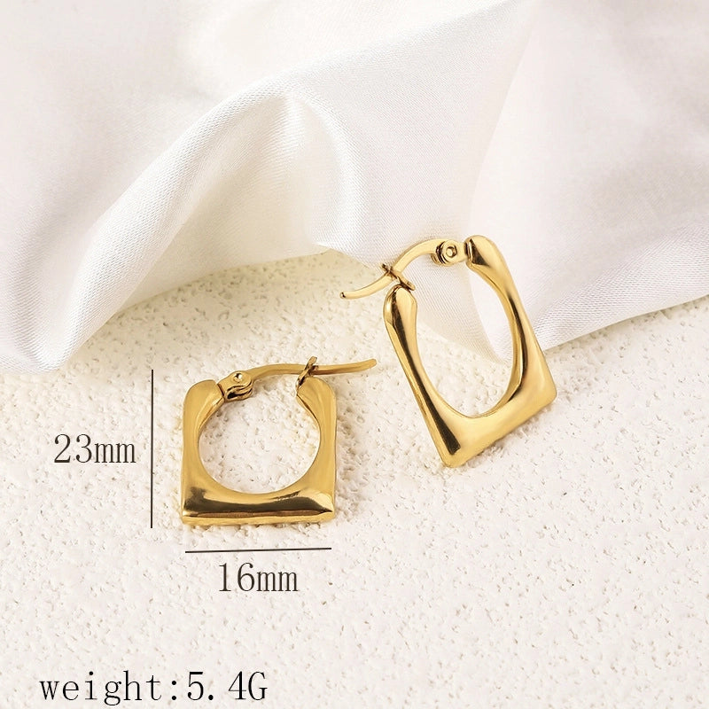 12 Pieces Minimalist Commute Geometric Heart Shape Plating Titanium Steel Drop Earrings Earrings Ear Studs