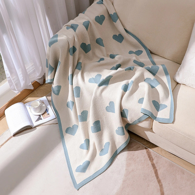 Casual Cute Stripe Heart Shape Acrylic Blanket Bedding