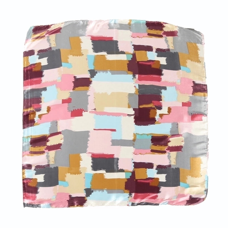 Women's Minimalist Classic Style Color Block Polyester Printing Silk Scarf