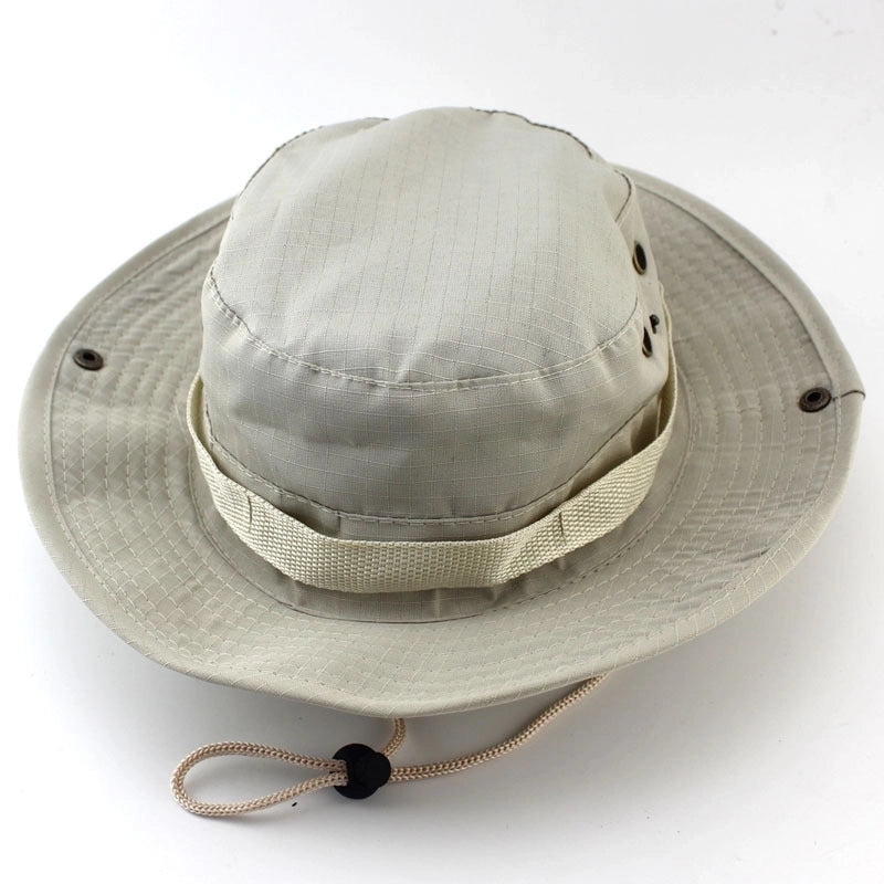 Adults Casual Solid Color Camouflage Flat Eaves Bucket Hat